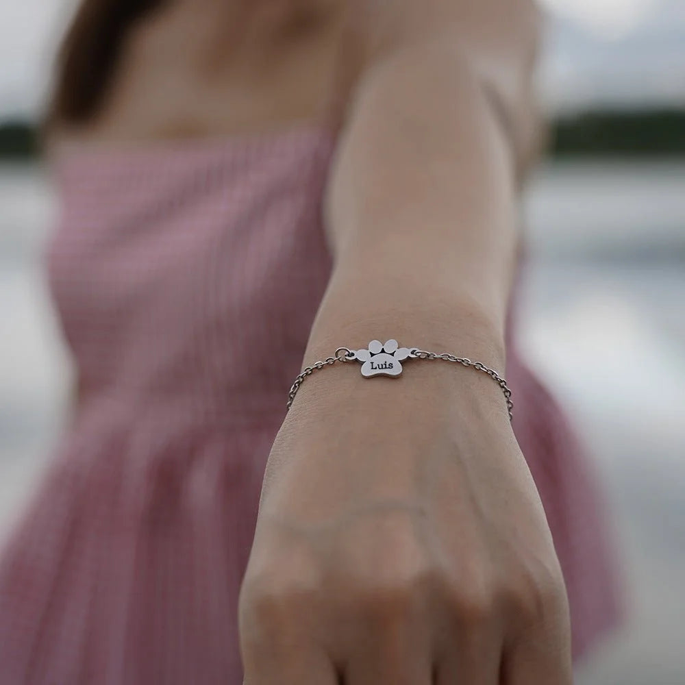 Personalised Unisex Stainless Steel Paw Bracelet – Tinou Model — photo 6