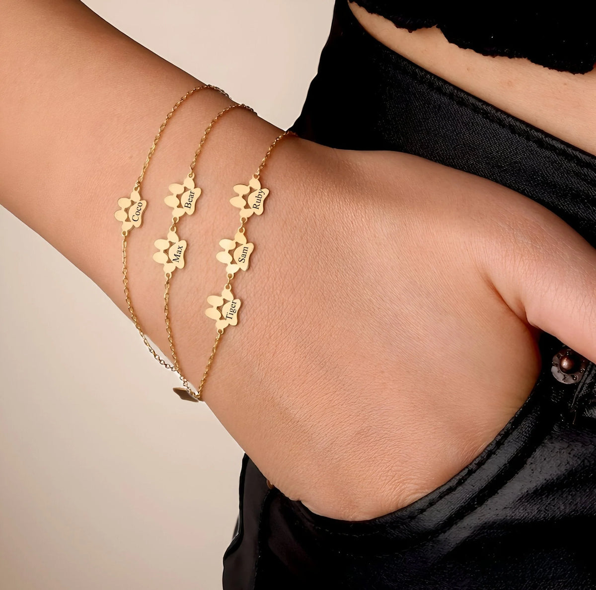 Personalised Unisex Stainless Steel Paw Bracelet – Tinou Model — photo 8