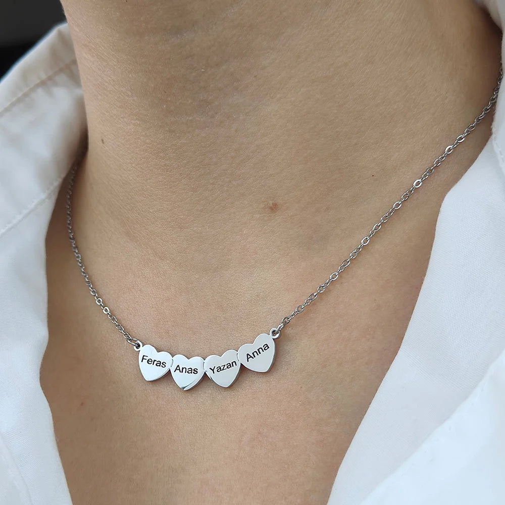 Collier Cœur Jusqu'à 5 Prénoms